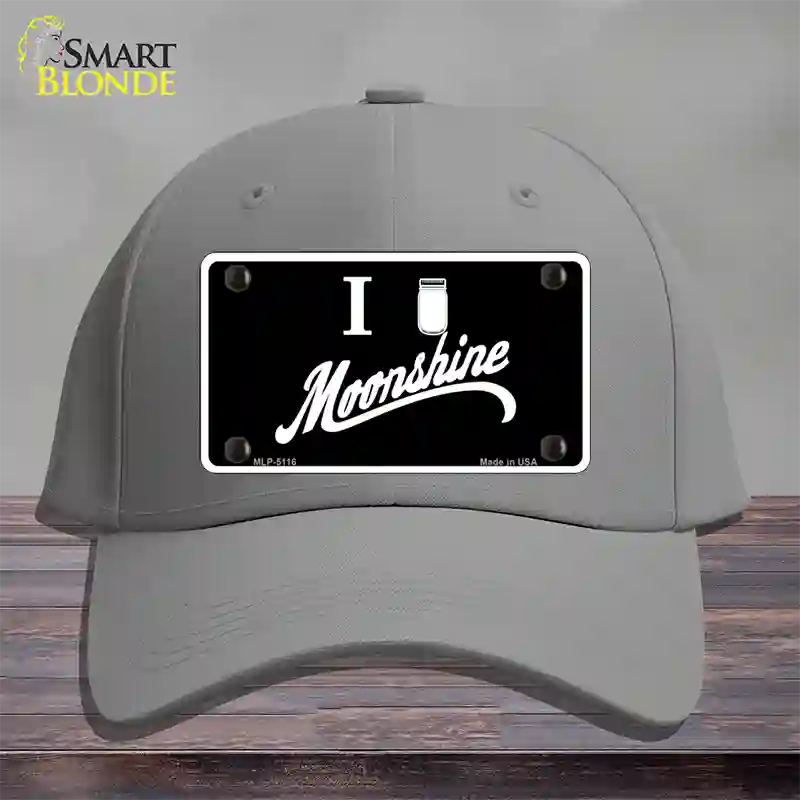 I Love Moonshine Novelty License Plate Hat Cotton / Gray