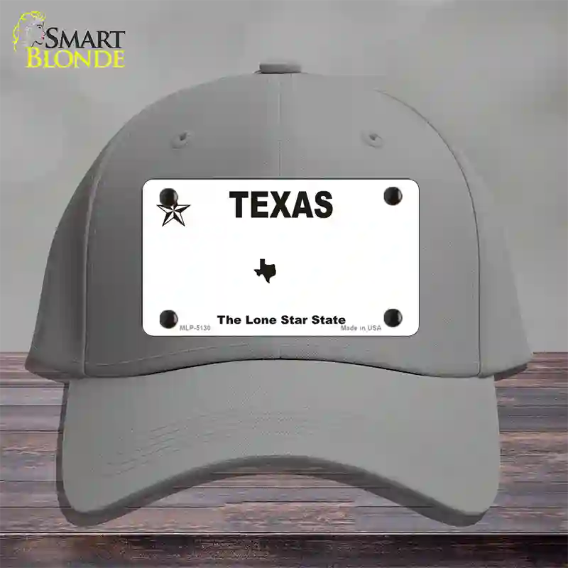 Texas White Blank Novelty License Plate Hat Cotton / Gray