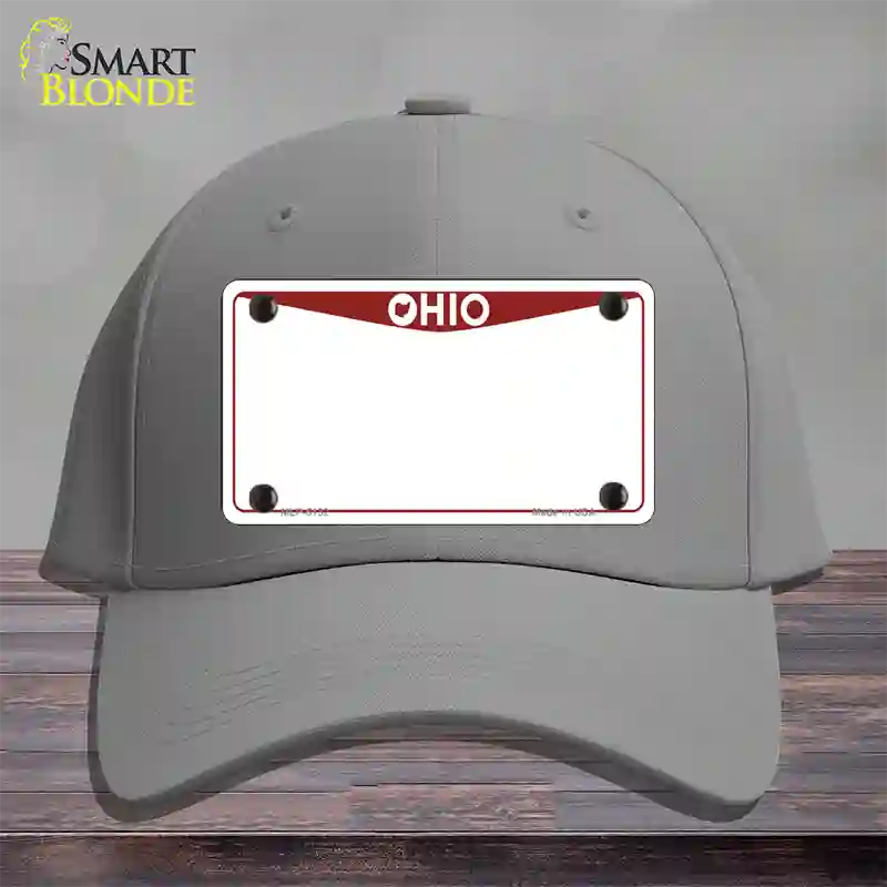 Ohio Maroon Blank Novelty License Plate Hat Cotton / Gray