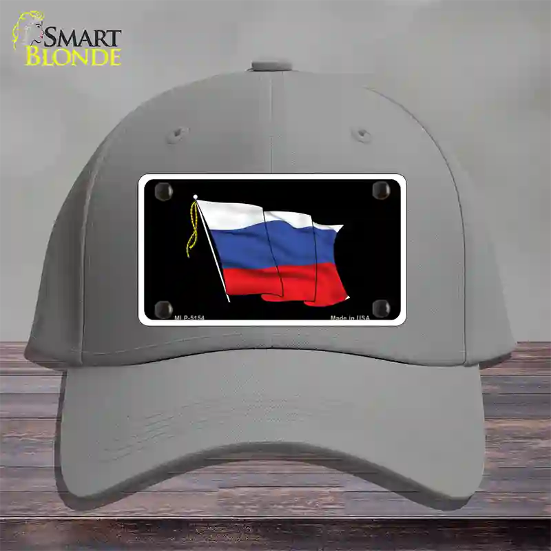 Russian Waving Flag Novelty License Plate Hat Cotton / Gray