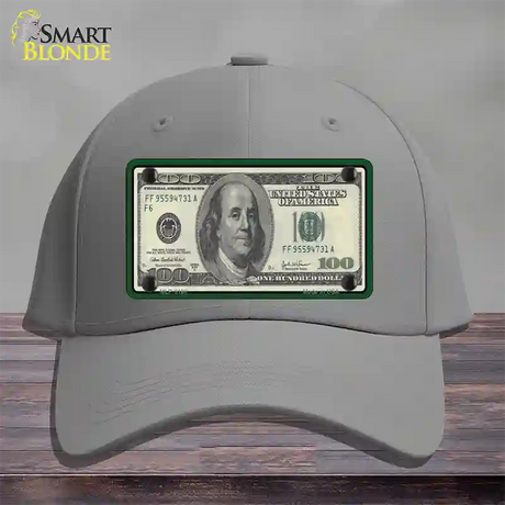 $100 Bill Novelty License Plate Hat Cotton / Gray