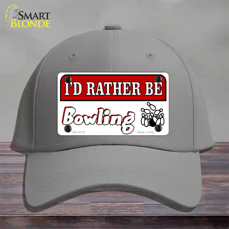 Rather Be Bowling Novelty License Plate Hat Cotton / Gray