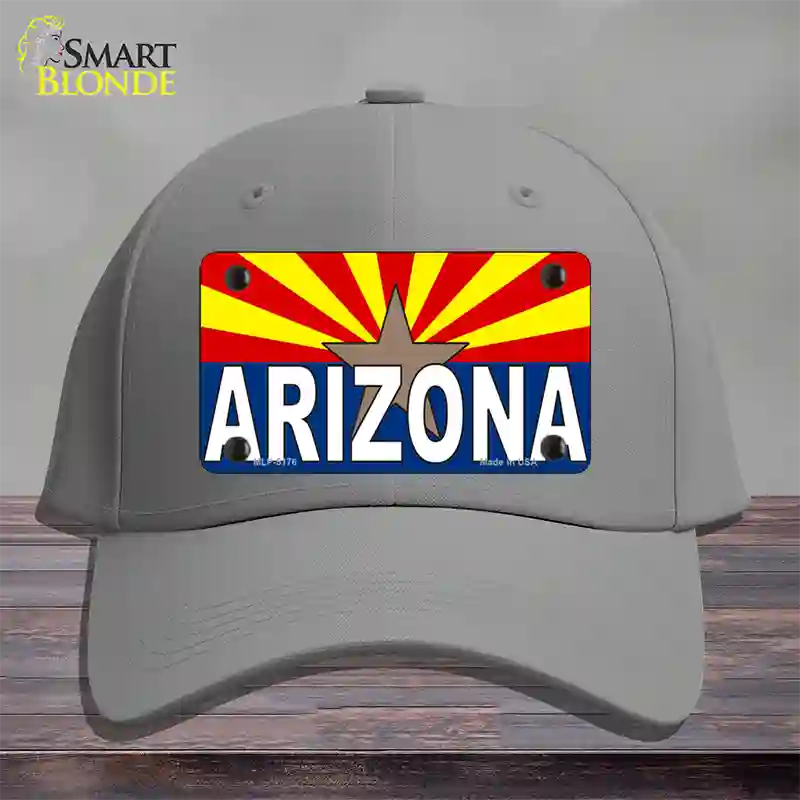 Arizona Flag White Arizona Novelty License Plate Hat Sign Cotton / Gray