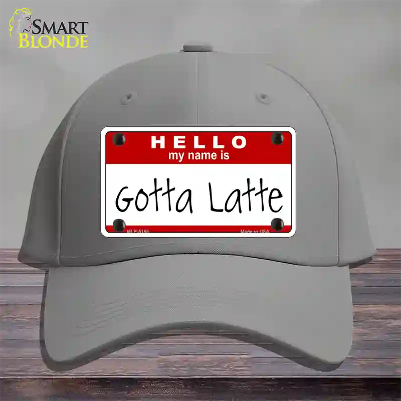 Gotta Latte Novelty License Plate Hat Cotton / Gray