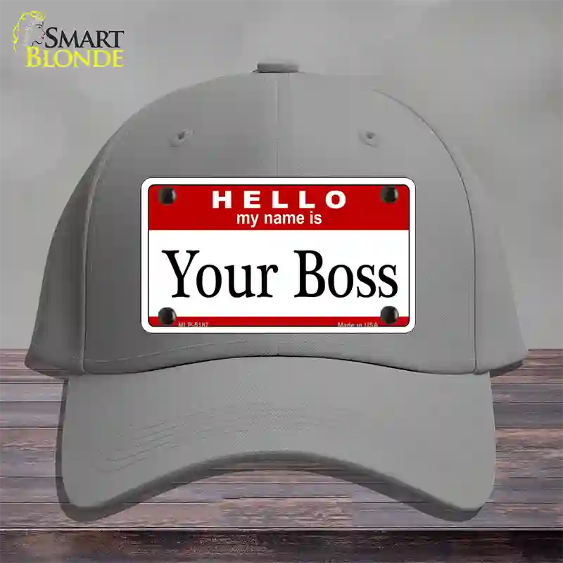 Your Boss Novelty License Plate Hat Cotton / Gray