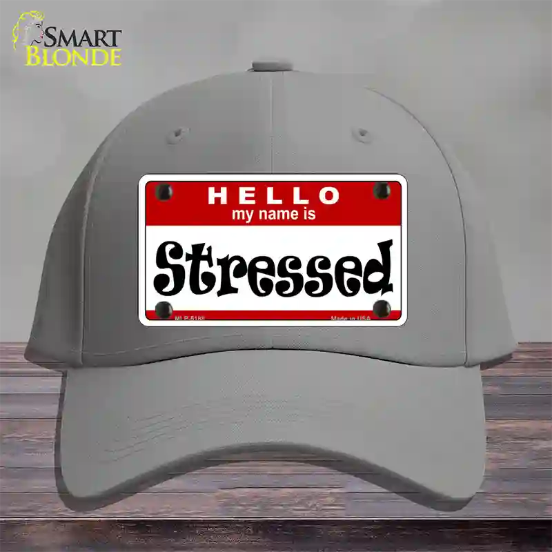 Stressed Novelty License Plate Hat Cotton / Gray