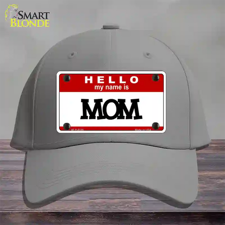 Mom Novelty License Plate Hat Cotton / Gray