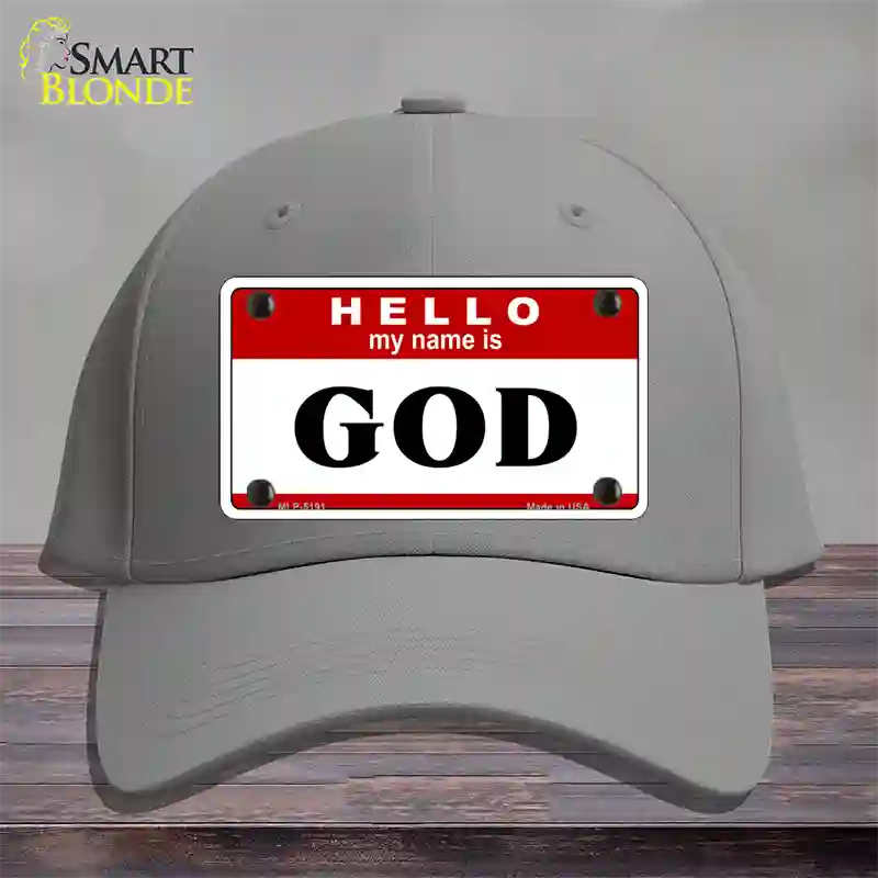 Name Is God Novelty License Plate Hat Cotton / Gray