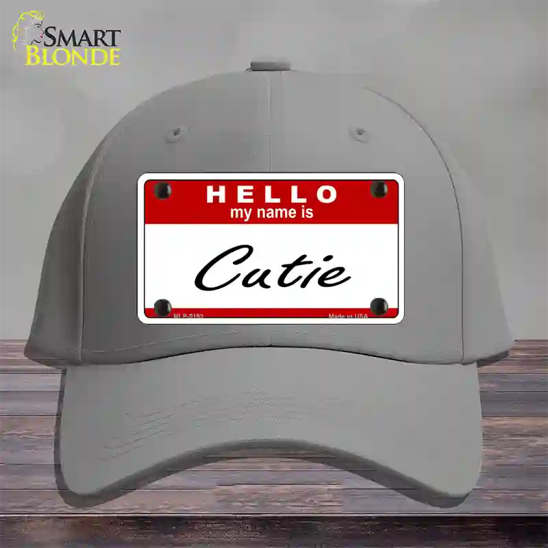 Cutie Novelty License Plate Hat Cotton / Gray