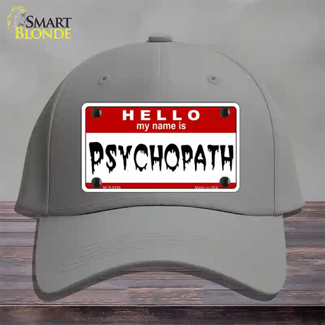 Psychopath Novelty License Plate Hat Cotton / Gray