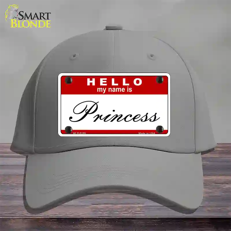 My Name Is Princess Novelty License Plate Hat Cotton / Gray