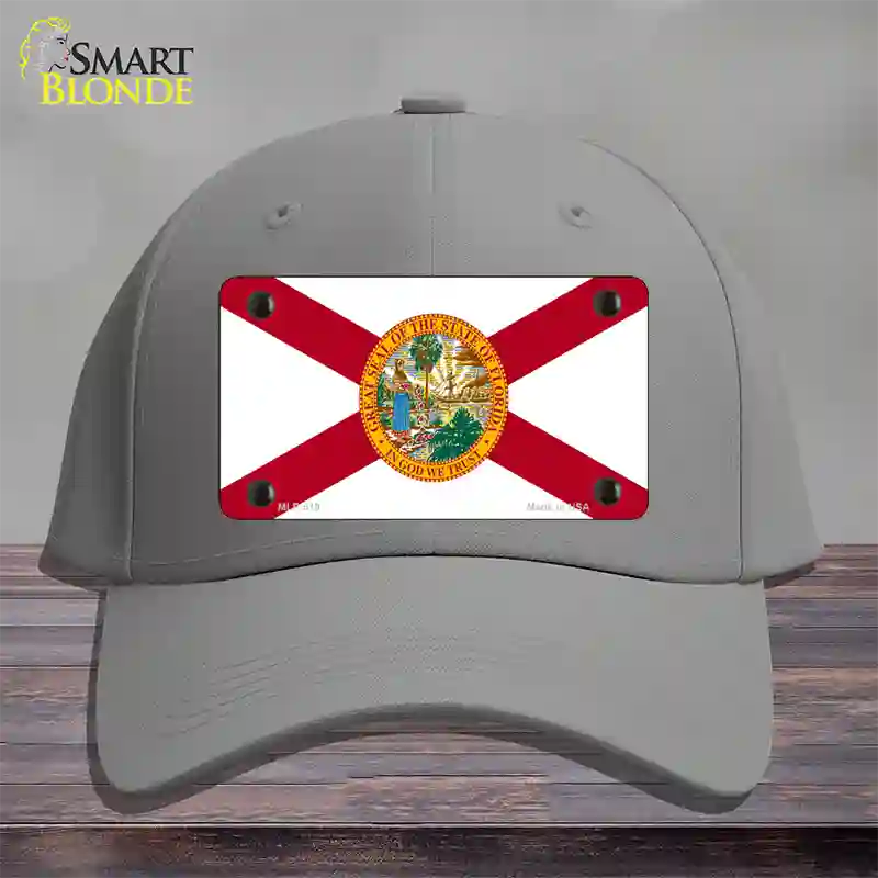 Florida State Flag Novelty License Plate Hat Cotton / Gray