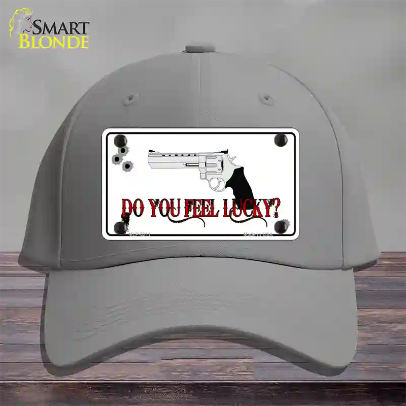 Do You Feel Lucky Novelty License Plate Hat Cotton / Gray