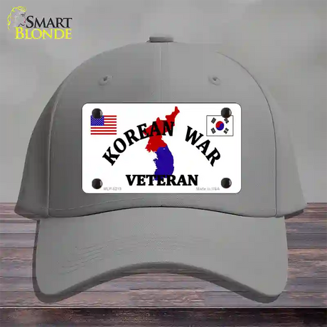 Korean War Veteran Novelty License Plate Hat Cotton / Gray