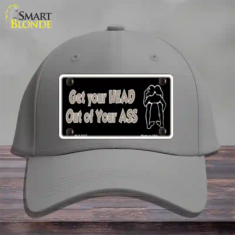 Head Out of Your Ass Novelty License Plate Hat Cotton / Gray