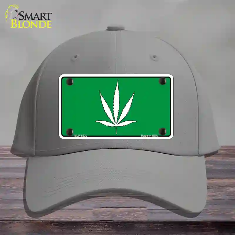 Marijuana Leaf Novelty License Plate Hat Cotton / Gray