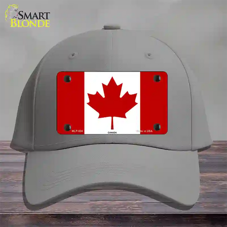 Canadian Flag Novelty License Plate Hat Cotton / Gray