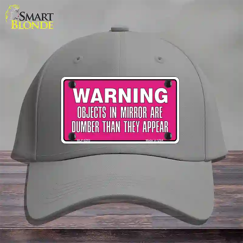 Objects In Mirror Pink Novelty License Plate Hat Cotton / Gray