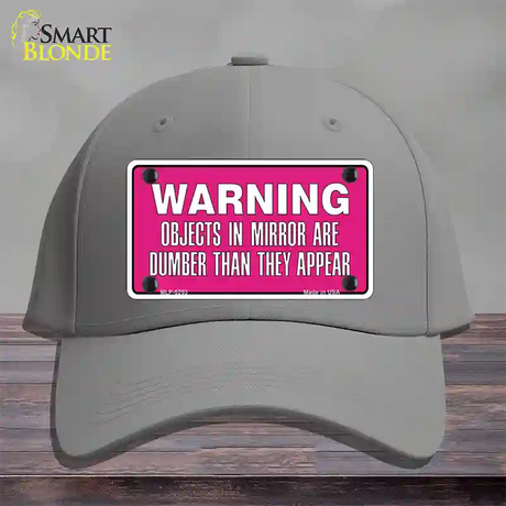 Objects In Mirror Pink Novelty License Plate Hat Cotton / Gray