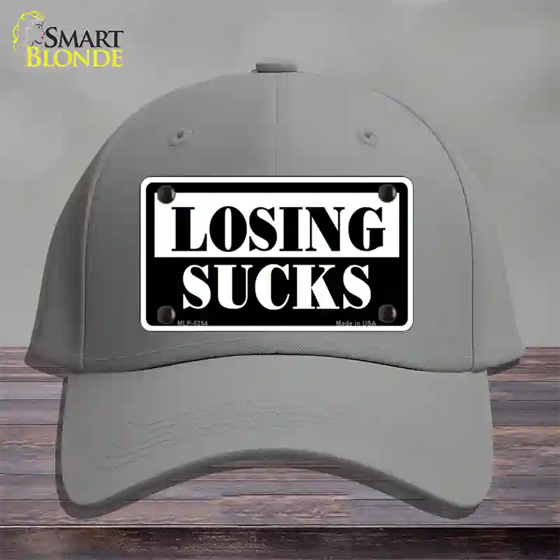 Losing Sucks Novelty License Plate Hat Cotton / Gray