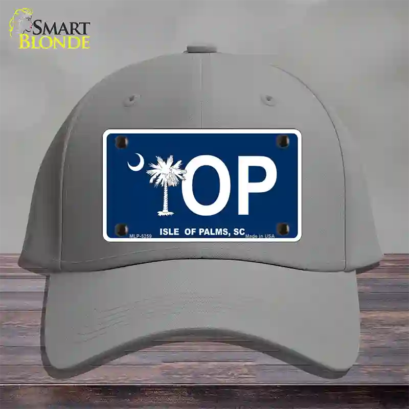 IOP Isle of Palms Blue Novelty License Plate Hat Cotton / Gray