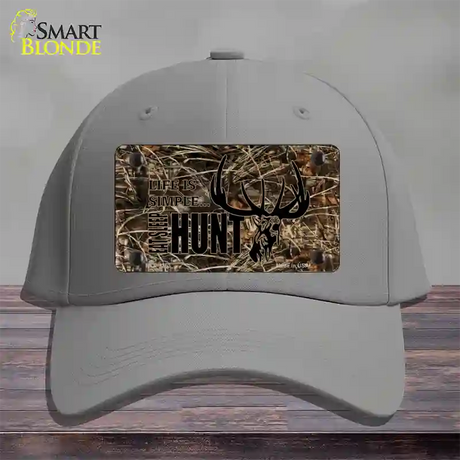 Eat Sleep Hunt Novelty License Plate Hat Cotton / Gray