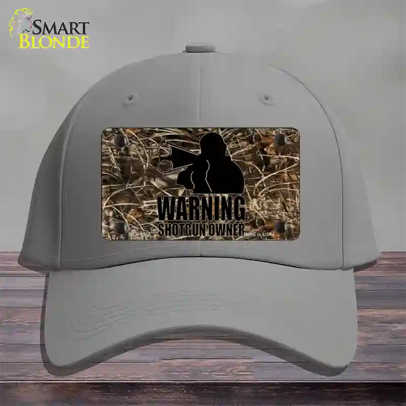 Warning Shotgun Owner Novelty License Plate Hat Cotton / Gray