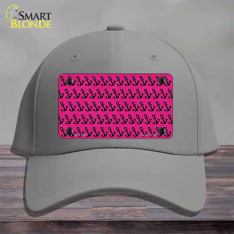 Pink Black Anchor Novelty License Plate Hat Cotton / Gray