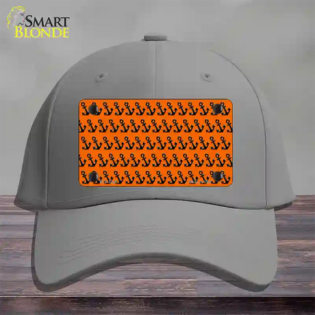 Orange Black Anchor Novelty License Plate Hat Cotton / Gray