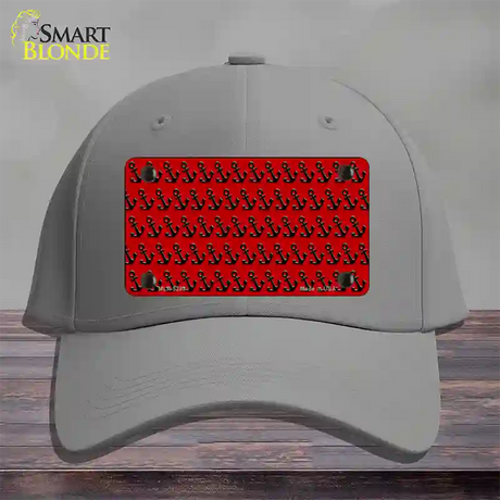 Red Black Anchor Novelty License Plate Hat Cotton / Gray