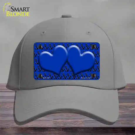 Blue Black Anchor Blue Heart CenterNovelty License Plate Hat Cotton / Gray