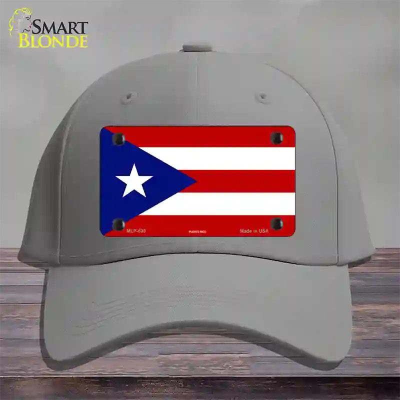 Puerto Rico Flag Novelty License Plate Hat Cotton / Gray