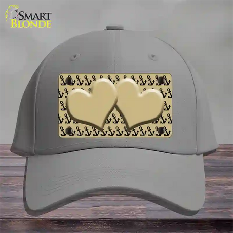 Gold Black Anchor Gold Heart Center Novelty License Plate Hat Cotton / Gray