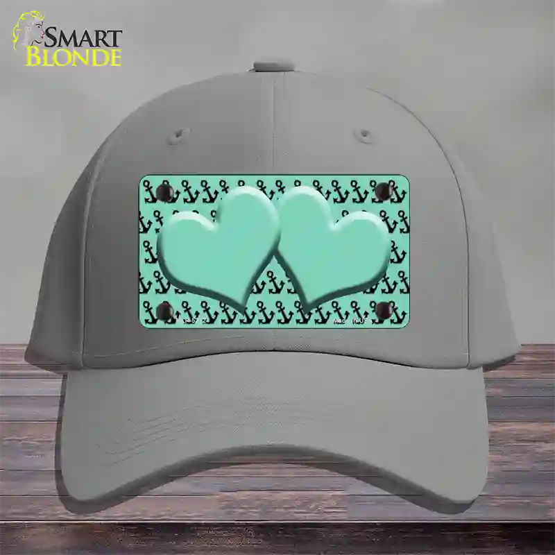 Mint Black Anchor Mint Heart Center Novelty License Plate Hat Cotton / Gray