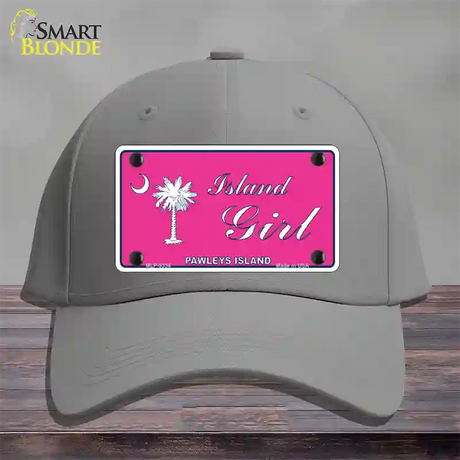 Island Girl Pink Novelty License Plate Hat Cotton / Gray