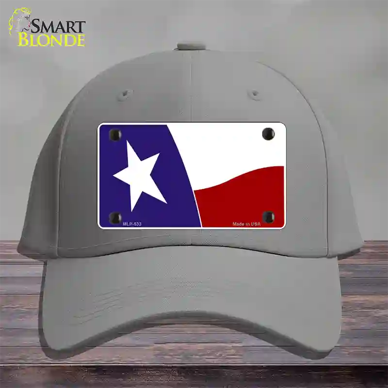 Texas State Flag Waving Novelty License Plate Hat Cotton / Gray