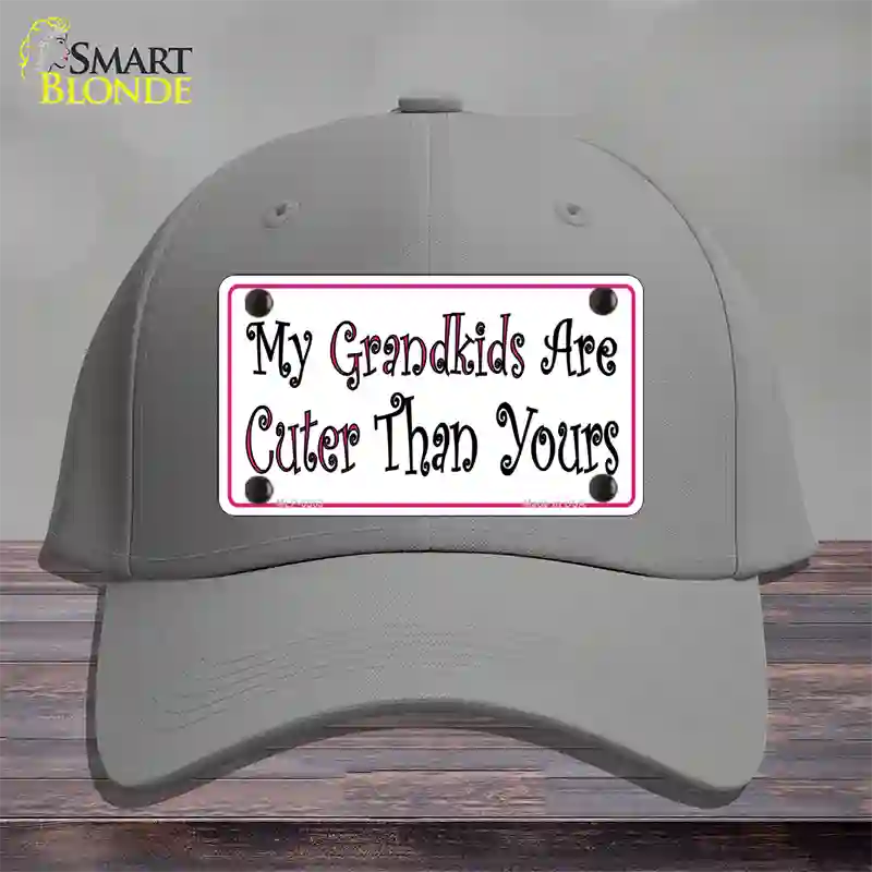 My Grandkids Are Cuter Novelty License Plate Hat Cotton / Gray