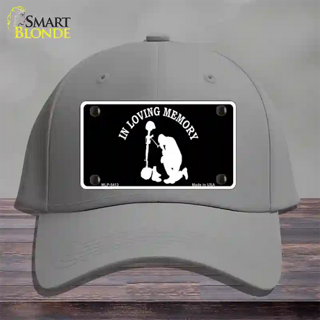 In Loving Memory Kneeling Novelty License Plate Hat Cotton / Gray