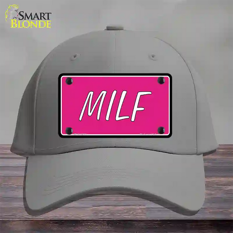 M.I.L.F Pink Novelty License Plate Hat Cotton / Gray