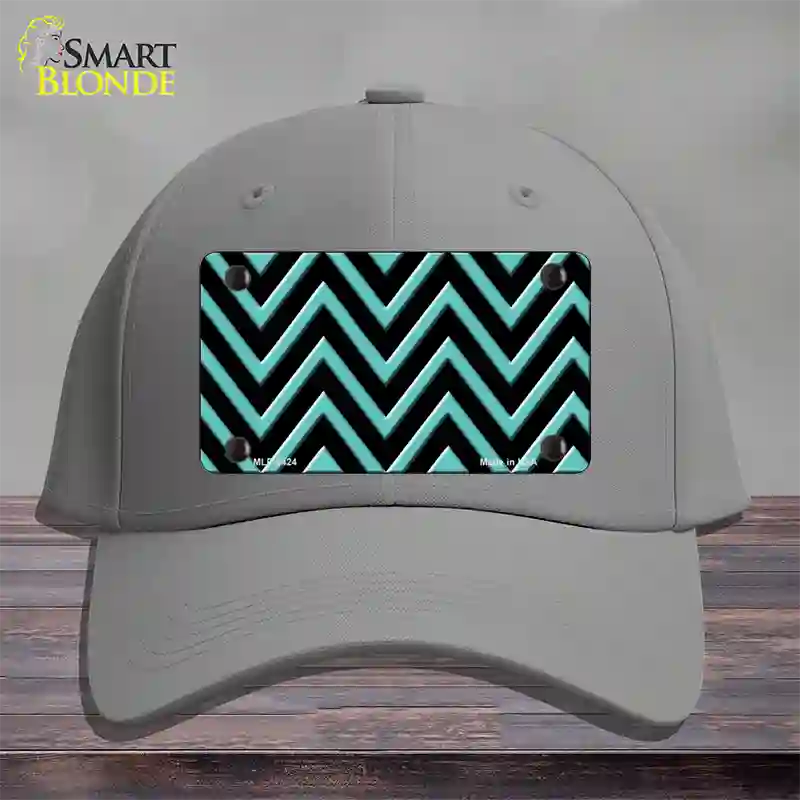 Tiffany Blue Chevron Novelty License Plate Hat Cotton / Gray