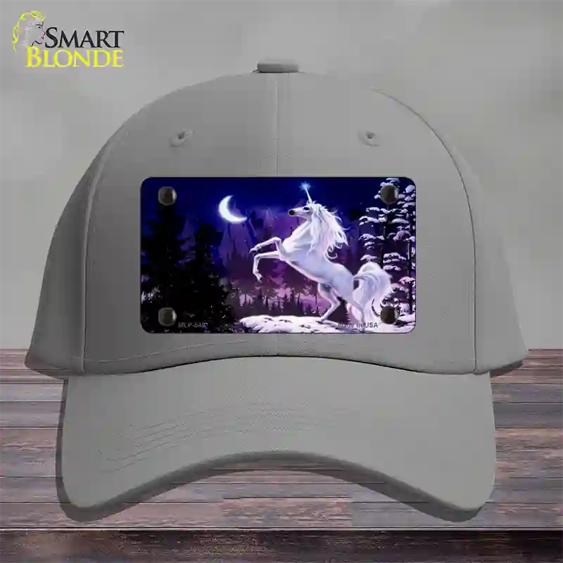 Unicorn Novelty License Plate Hat Cotton / Gray