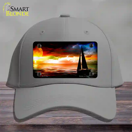 Sailboat Novelty License Plate Hat Cotton / Gray