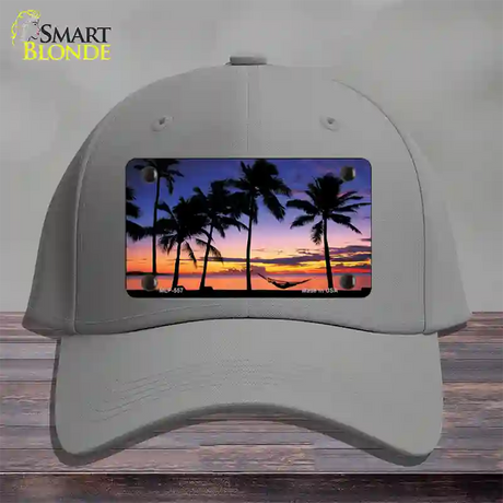 Sunset Hammock Novelty License Plate Hat Cotton / Gray