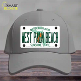 West Palm Beach Florida Novelty License Plate Hat Cotton / Gray