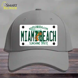 Miami Beach Florida Novelty License Plate Hat Cotton / Gray