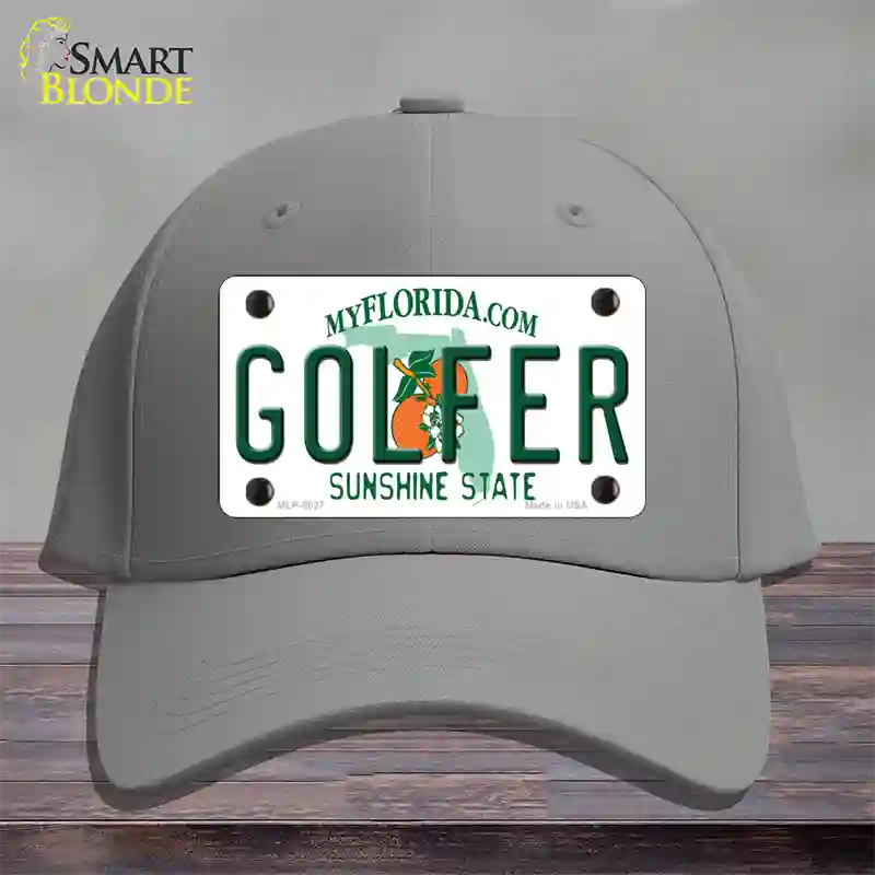 Golfer Florida Novelty License Plate Hat Cotton / Gray