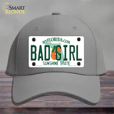 Bad Girl Florida Novelty License Plate Hat Cotton / Gray