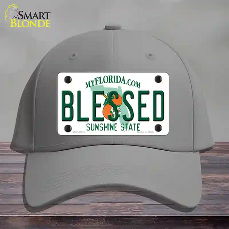 Blessed Florida Novelty License Plate Hat Cotton / Gray