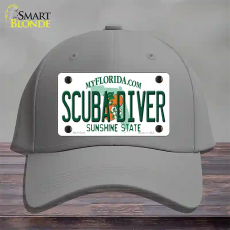 Scuba Diver Florida Novelty License Plate Hat Cotton / Gray