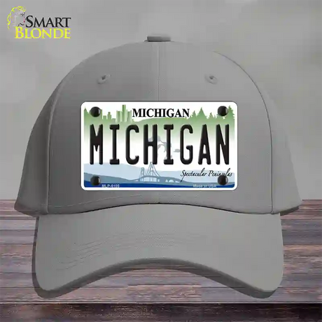 Michigan Novelty License Plate Hat Cotton / Gray